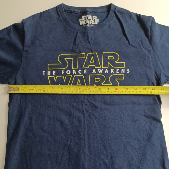Star War Graphic Print T-Shirt Small Blue/Yellow -Distressed Print - Picture 8 of 11